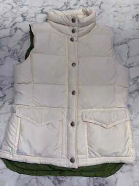 J. Crew Cream Outer with Lime Green Interior